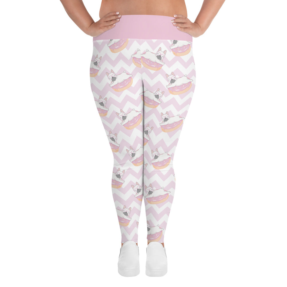 Pink French Bulldog Design Plus Size Leggings