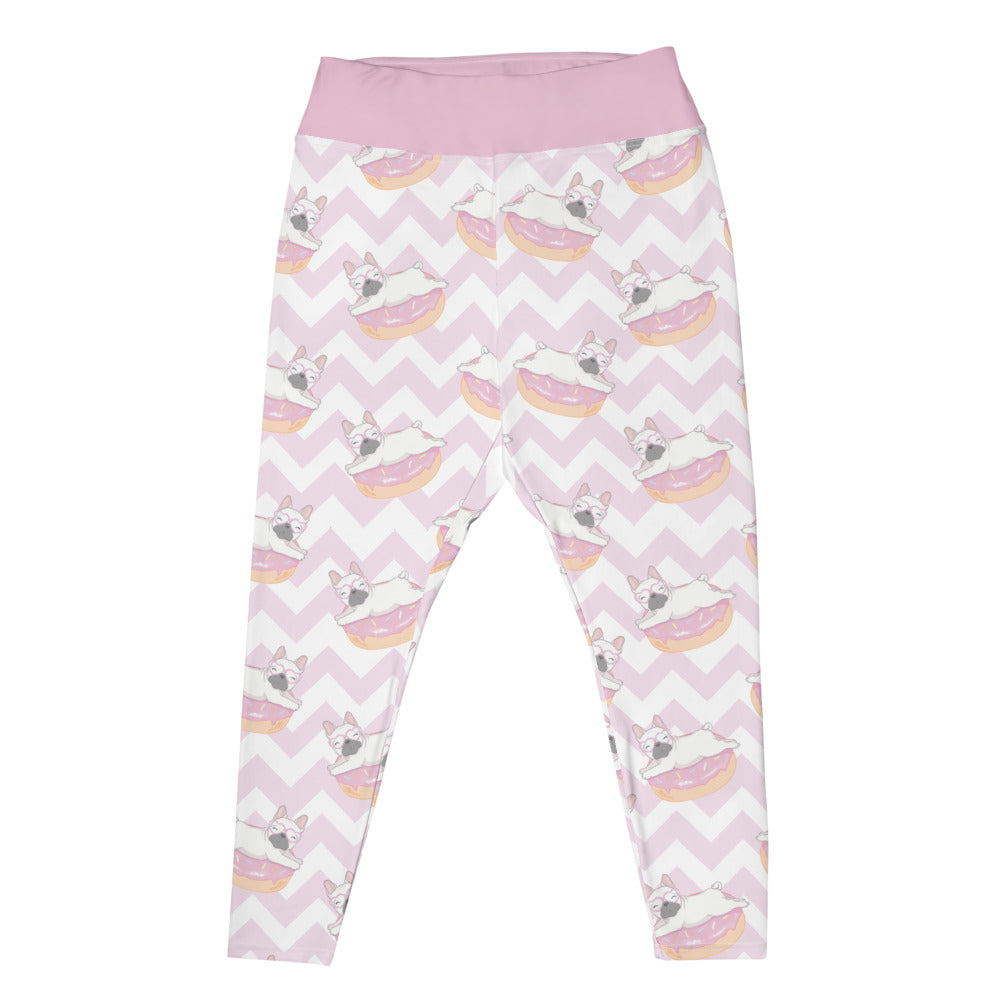 Pink French Bulldog Design Plus Size Leggings