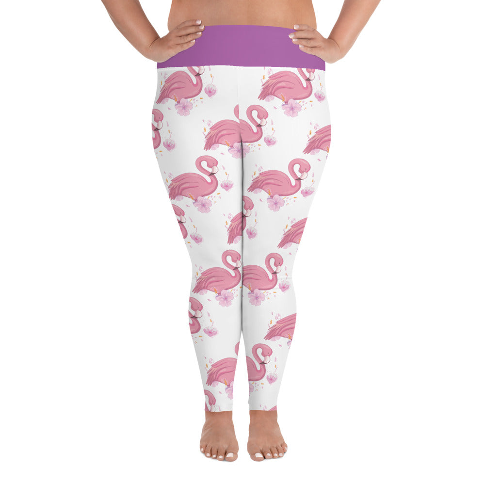 Pink Flamingo Design Plus Size Leggings