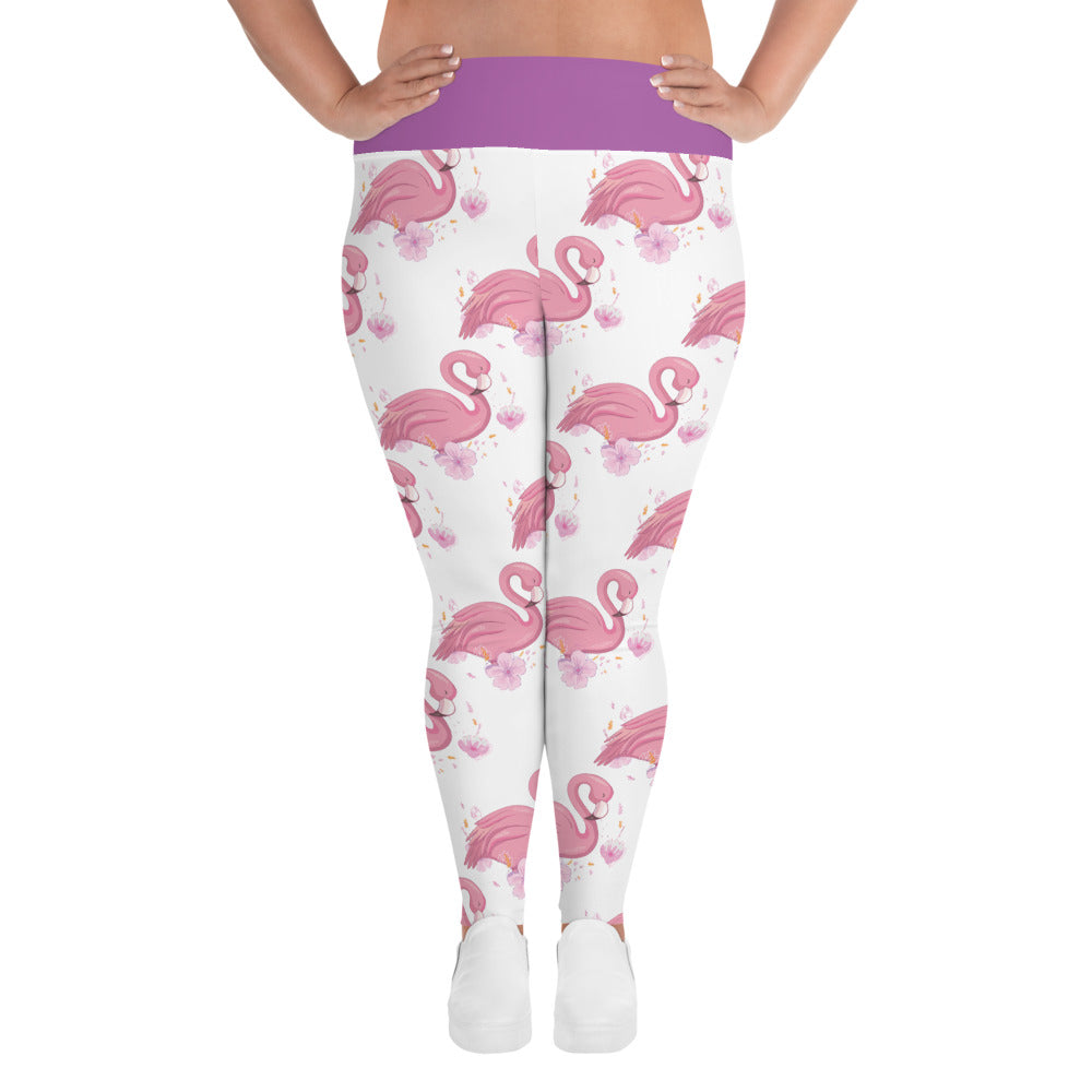 Pink Flamingo Design Plus Size Leggings
