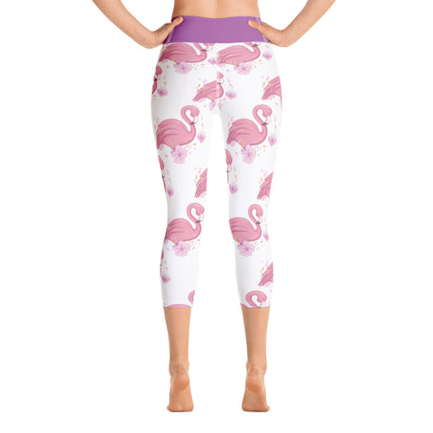 Image of Pink Flamingo Yoga Capri Leggings