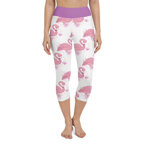 Image of Pink Flamingo Yoga Capri Leggings