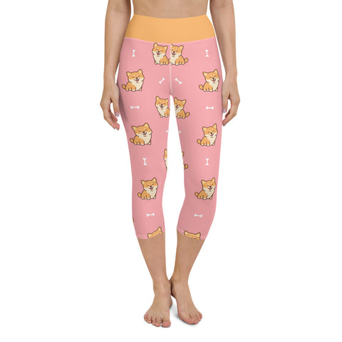 Image of Shiba Inu Design Yoga Capri Leggings