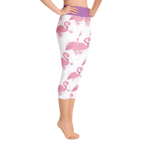Image of Pink Flamingo Yoga Capri Leggings