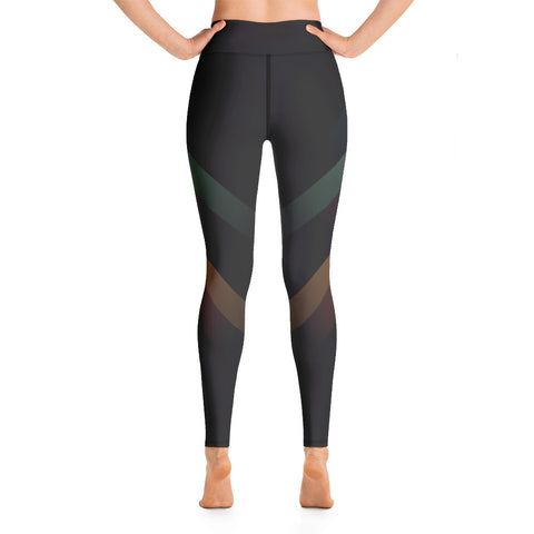Image of Black Abstract Design Yoga Leggings