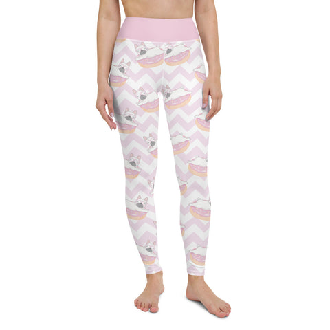 Image of Pink French Bulldog Design Yoga Leggings