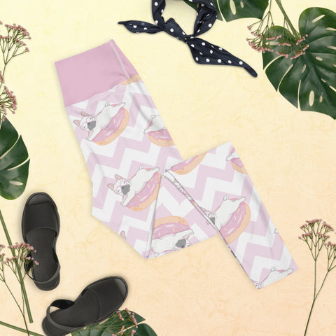 Image of Pink French Bulldog Design Yoga Leggings