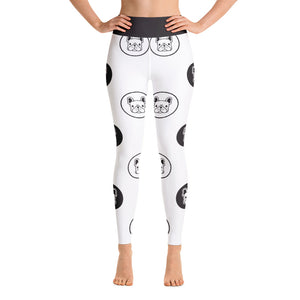 Black and White French Bulldog Design Yoga Leggings