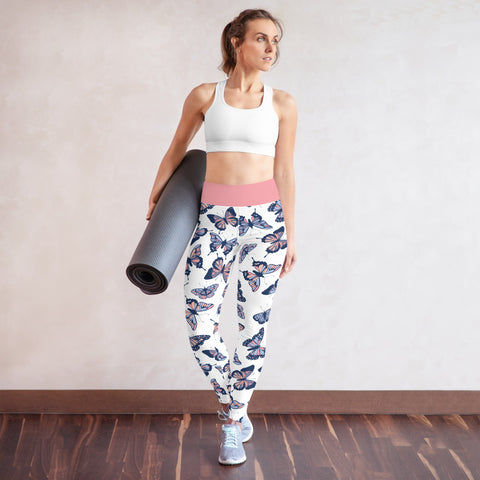 Image of Color Butterflies Design Yoga Leggings