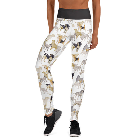 Image of Dog Breeds Pattern Design Yoga Leggings