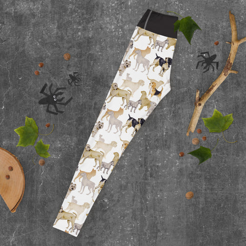 Image of Dog Breeds Pattern Design Yoga Leggings