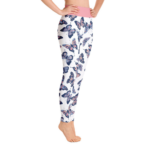 Image of Color Butterflies Design Yoga Leggings
