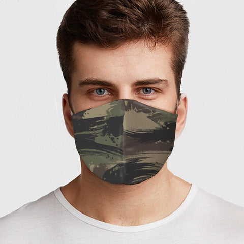 Image of Splash Green Camo Face Cover