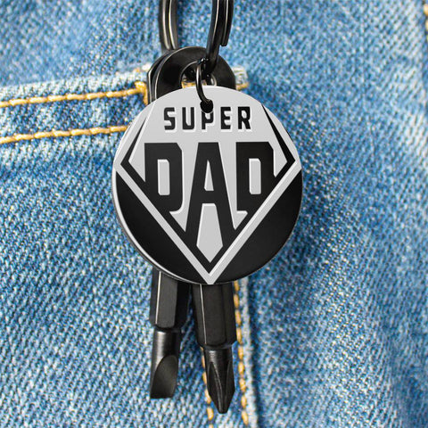 Image of Personalized Engraved Screwdriver Keychain | Super Dad | Superman Design | Gift for Dad