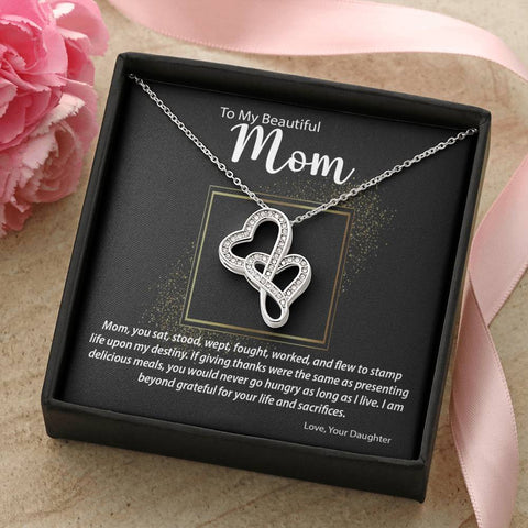 Image of Double Hearts Necklace | Surprise Your Mother with This Perfect Gift