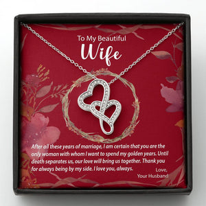 Double Hearts Necklace | Perfect Gift for Your Wife