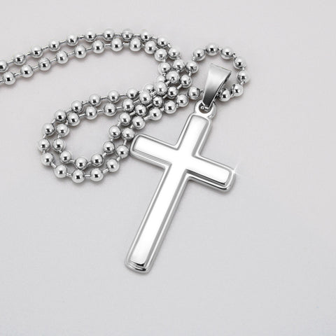 Personalized Cross Necklace | Dad's Gift to Son | Proud Dad | Excellent Son