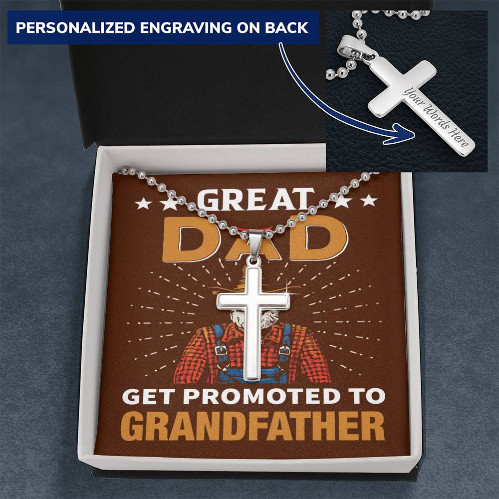 Personalized Cross Necklace | Gift for Grandfather