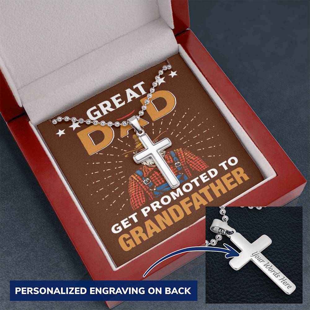 Personalized Cross Necklace | Gift for Grandfather