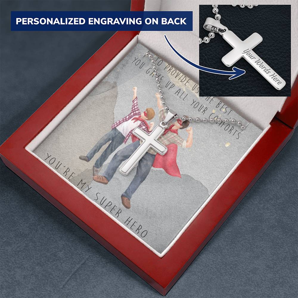 Personalized Cross Necklace | Son's Gift to Dad | Proud Son | Excellent Dad