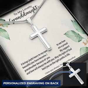 Personalized Cross Necklace | Birthday Gift for Granddaughter