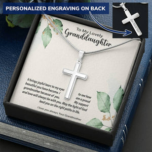 Personalized Cross Necklace | Birthday Gift for Granddaughter