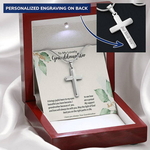 Image of Personalized Cross Necklace | Birthday Gift for Granddaughter