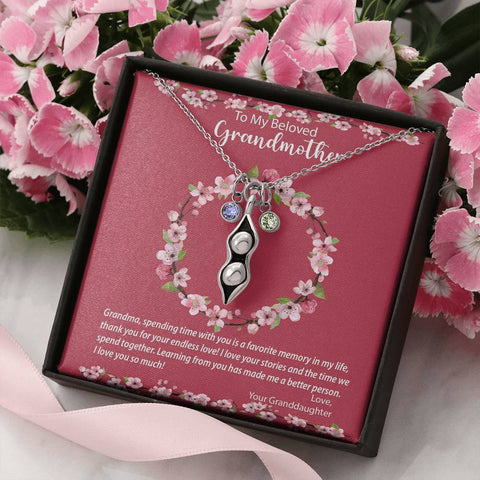 “Pea To Your Pod” Necklace with Swarovski® Cubic Zirconia Birthstone