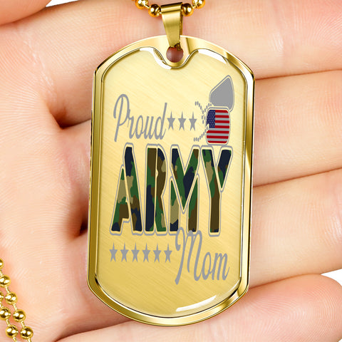 Image of Luxury Military Necklace | Proud Army Mom |