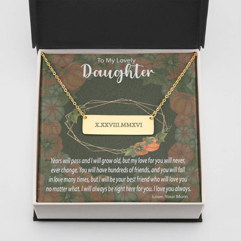 Image of Personalized Coordinate Horizontal Bar Necklace | Surprise Your Daughter with This Perfect Gift