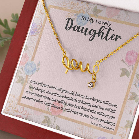 "Love" Necklace with a Cubic Zirconia Attachment | Surprise Your Daughter with This Perfect Gift