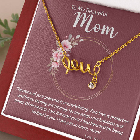 Image of "Love" Necklace with a Cubic Zirconia Attachment | Surprise Your Mom with This Perfect Gift
