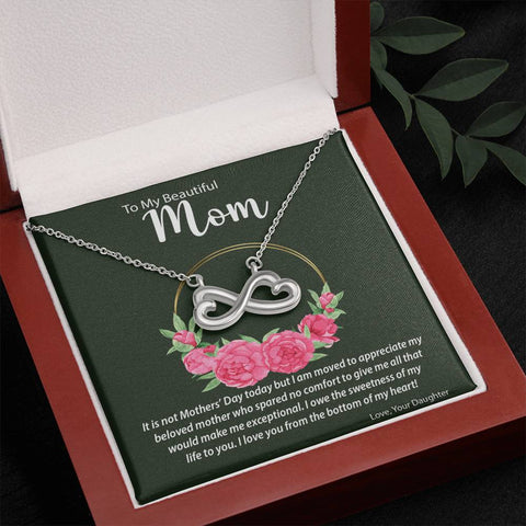 Image of Heart-Shaped Infinity Symbol Necklace | Surprise Your Mom with This Perfect Gift