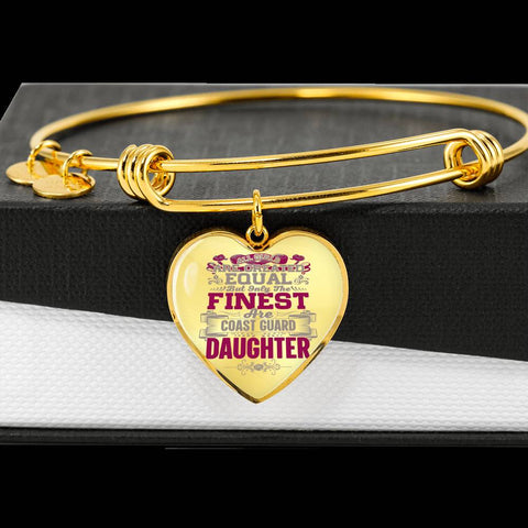 Image of Heart Pendant Bangle | Gift for Coast Guard's Daughter