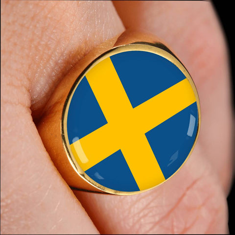 Swedish High Quality Flag Ring - Perfect gift for a Swedes or someone that loves Sweden.