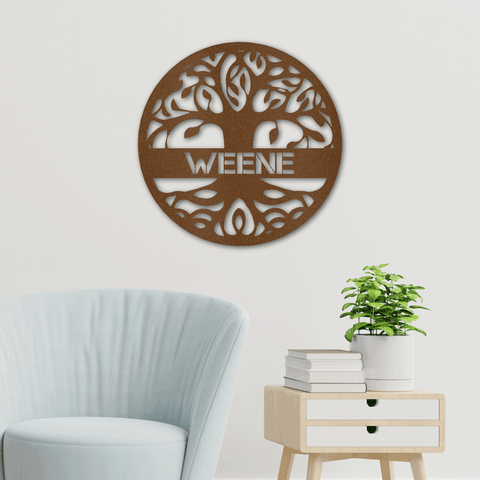 Image of Personalized Tree of Life Metal Art Sign | Made in USA