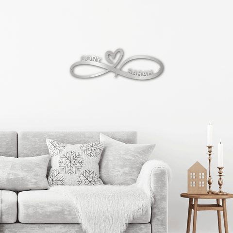 Image of Personalized Infinity Couples Metal Art Sign |  Made in USA
