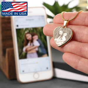 NEW! Laser Engraving! Personalize this beautiful heart shaped pendant with your photo. Perfect for mothers day!