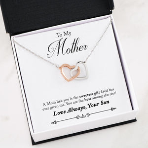 Interlocking Hearts - Son to Mom - you are Loved More Than You Know
