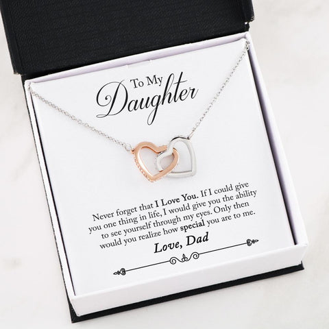 Image of Interlocking Hearts - Dad to Daughter - See You Through My Eyes