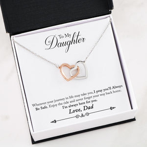 Heart Necklace - Dad to Daughter - I'm always here for you
