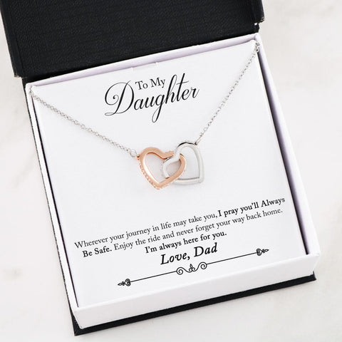 Image of Heart Necklace - Dad to Daughter - I'm always here for you