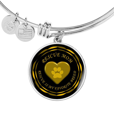Image of Rescue Mom - Rescue is My favorite Breed | Luxury Bangle in Gold or Silver