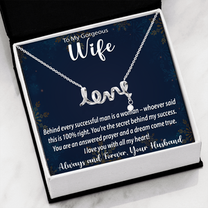 "Love" Necklace with a Cubic Zirconia Attachment | Surprise Your Wife with This Perfect Gift