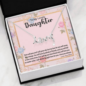 "Love" Necklace with a Cubic Zirconia Attachment | Surprise Your Daughter with This Perfect Gift
