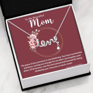 "Love" Necklace with a Cubic Zirconia Attachment | Surprise Your Mom with This Perfect Gift