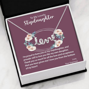 "Love" In a Playful Cursive Font Necklace | Perfect Gift for Stepdaughter
