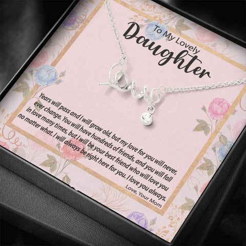 "Love" Necklace with a Cubic Zirconia Attachment | Surprise Your Daughter with This Perfect Gift