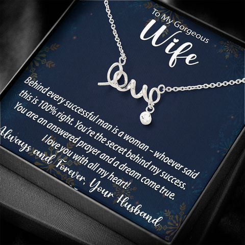 Image of "Love" Necklace with a Cubic Zirconia Attachment | Surprise Your Wife with This Perfect Gift