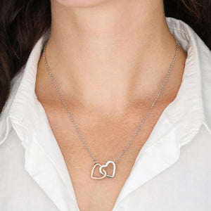 Two Hearts Interlocked Together Necklace | Friendship Necklace